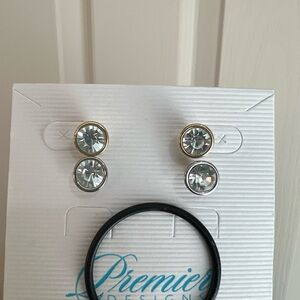 Premier Designs Gold and Silver Crystal Earrings